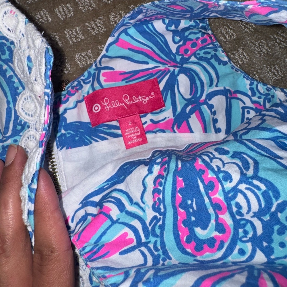 Lilly Pulitzer Blue floral dress sleeveless size 2 - Picture 5 of 8